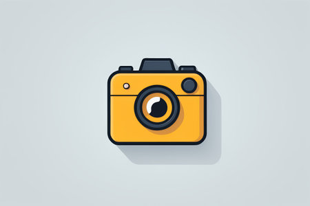 Yellow cartoon camera iconの素材