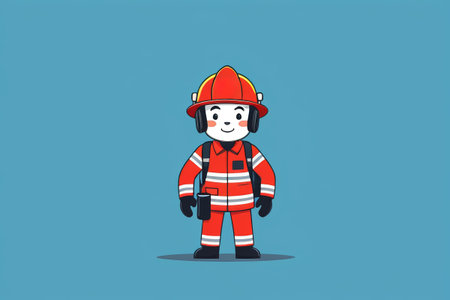 Cartoon firefighter image illustrationの素材