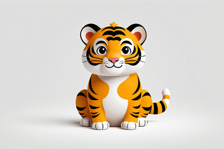 Cute cartoon tiger imageの素材