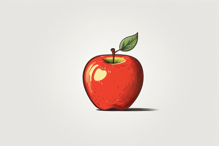 Red cartoon apple pattern materialの素材