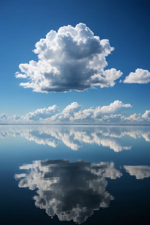there is a large cloud that is floating in the waterの素材