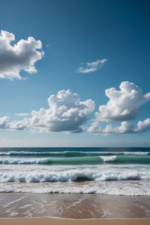 there is a person walking on the beach with a surfboardの素材