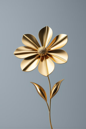 Golden flower decoration materialの素材