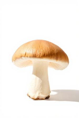Close-up of mushrooms on white backgroundの素材