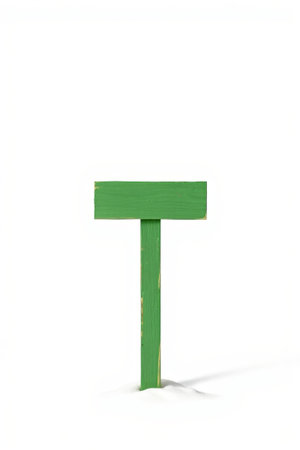 Green blank wooden signの素材