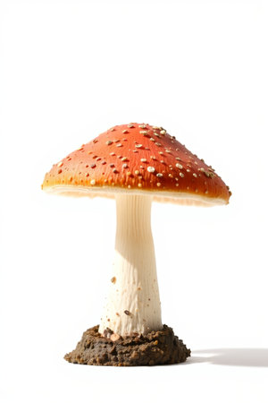 Close-up of red spotted mushroomsの素材