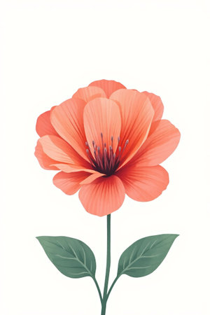 Single Orange Flower Illustrationの素材