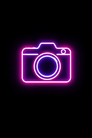 Neon camera iconの素材