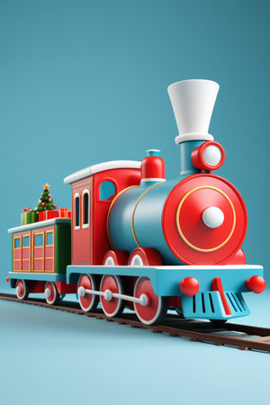 Christmas-themed animated train materialsの素材