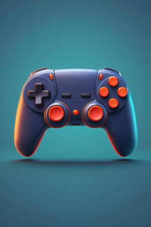 Close-up of the blue gamepadの素材