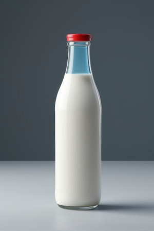 Milk stills in glass bottlesの素材