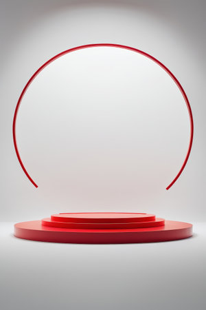 Red round display standの素材
