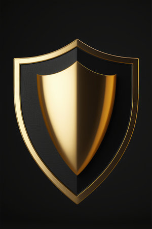 Black and gold color shield materialの素材