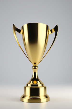 Close-up of the gold trophyの素材