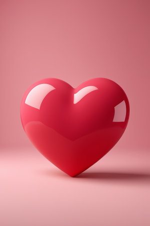 Red heart three-dimensional decorative patternの素材