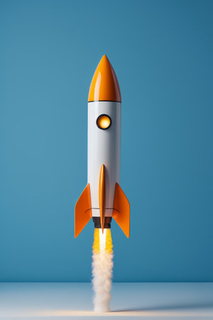 Orange and white rocket launch footageの素材