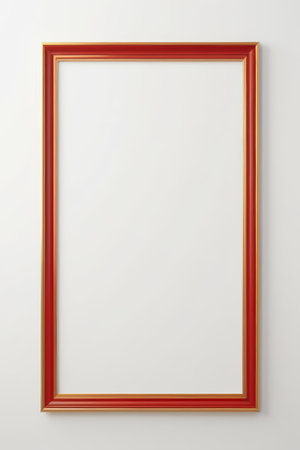 Red and gold border blank picture frameの素材