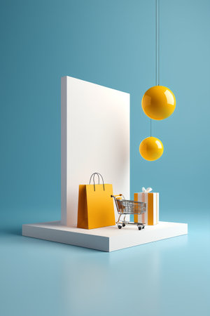 Shopping elements 3D display sceneの素材
