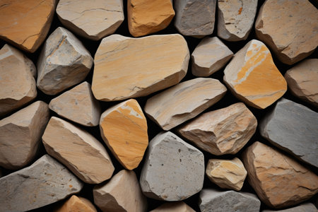 Close-up of stacked stone textureの素材