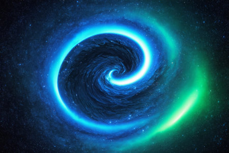 Cosmic starry sky spiral energy vortex pictureの素材
