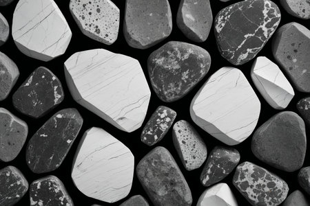 Black and white stone patchwork texture materialの素材