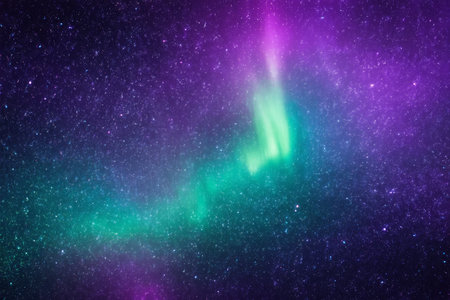 Gorgeous auroras and stars in the night skyの素材