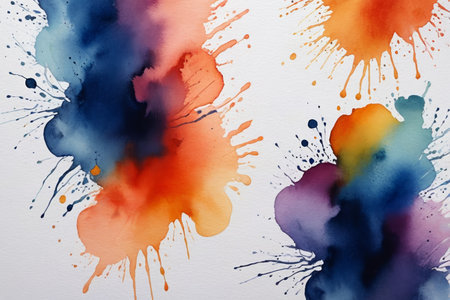 Multicolored watercolor abstract art backgroundの素材