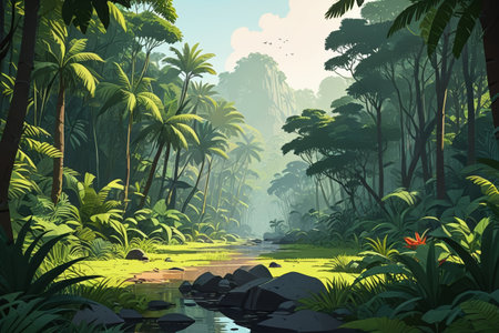 Tropical rainforest natural landscapeの素材