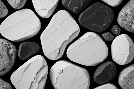 Black and white stone texture background materialの素材