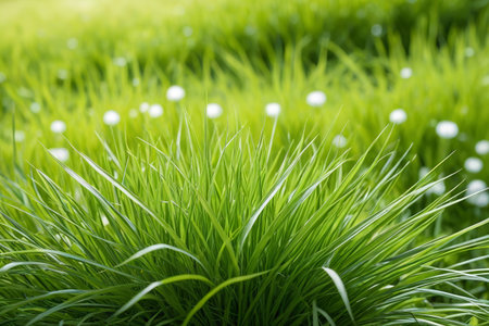 Close-up green meadow plant materialの素材