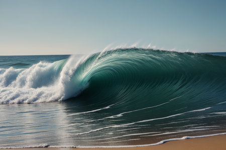 Ocean surging wave landscapeの素材