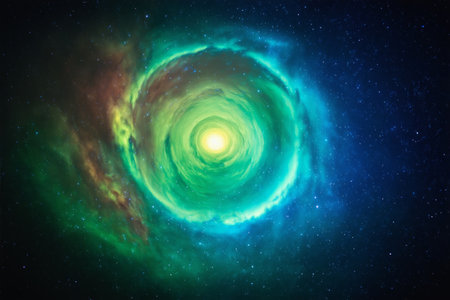 Vortex-shaped starry sky background of cosmic galaxiesの素材