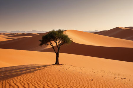 Independent tree landscape in the desertの素材