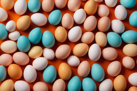 Colorful egg arrangement displayの素材