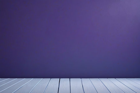 Purple background with light wood floorsの素材