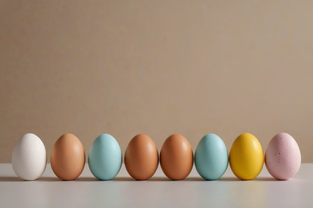 Colorful egg arrangement still life materialの素材