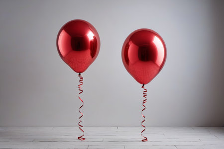 Two red balloon indoor still livesの素材