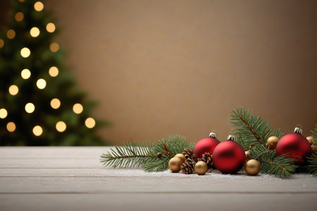 Christmas decorations and Christmas tree background imagesの素材