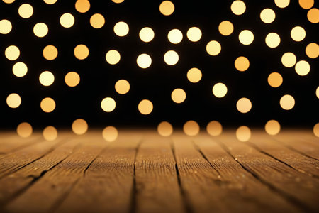 Wooden countertop with light spot backgroundの素材