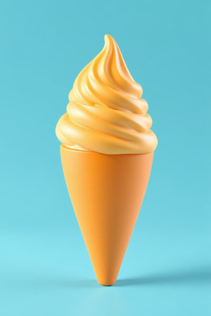 Close-up of orange ice cream coneの素材