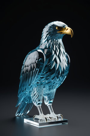 Close-up of the blue crystal eagle ornamentの素材
