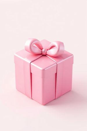 Pink Gift Box with Bow Close-upの素材