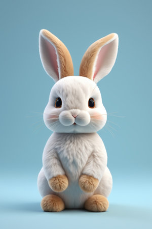 Cute White Rabbit Close-up Materialの素材