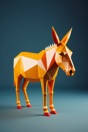 Low polygon style three-dimensional donkey designの素材