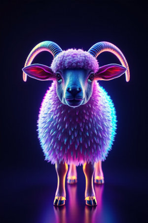 Luminous special effects sheep image materialの素材