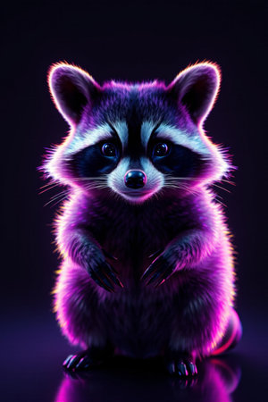 Cute raccoon close-upの素材
