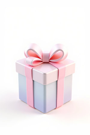 Gift box decorated with pink ribbonの素材
