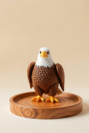 Bald eagle ornaments on a trayの素材