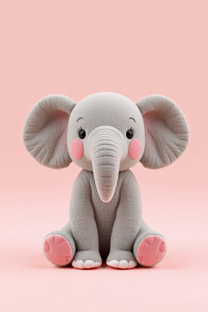 Close-up of the gray elephant plush toyの素材
