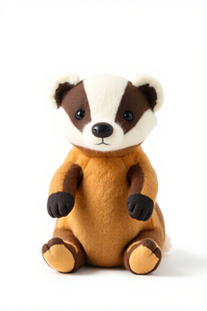 Seated Badger Plush Toy Close-upの素材